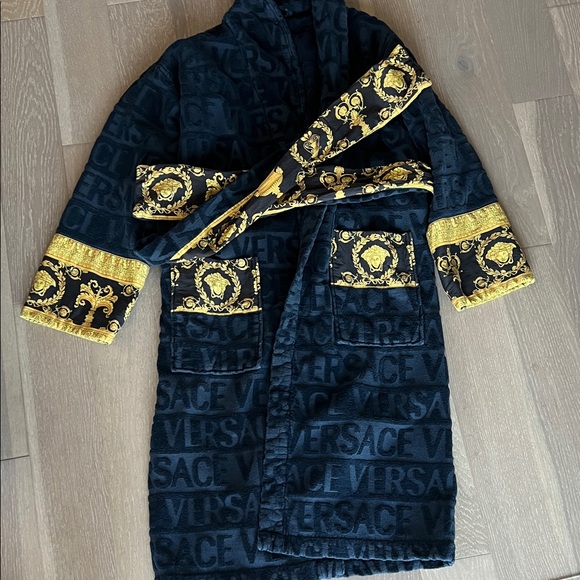 Versace Blue Robe with Gold Detailing - Picture 1 of 2